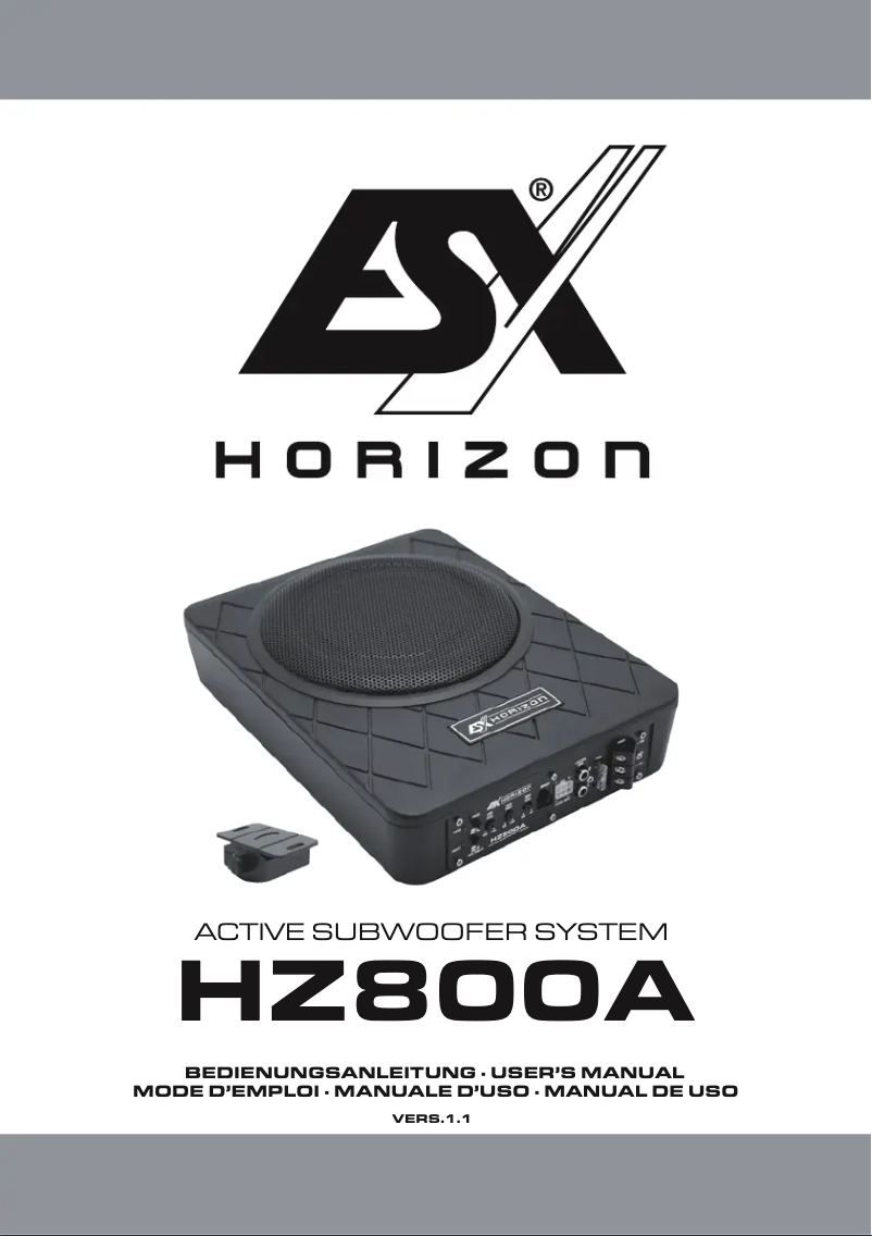 Imagen de la primera página del manual del dispositivo Horizon HZ800A