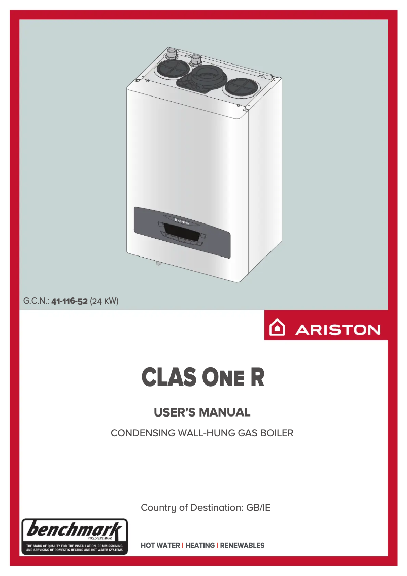 Página 1 del manual Manual de usuario Ariston Thermo Clas One R 24