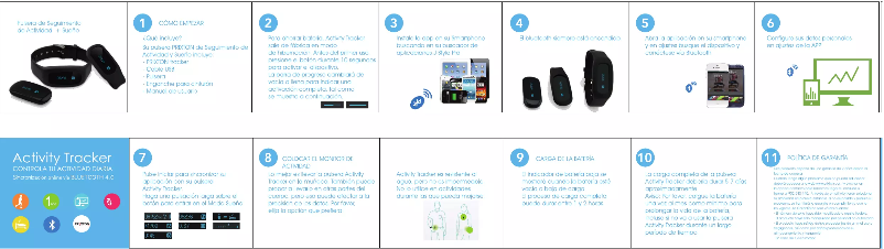 Imagen de la primera página del manual del dispositivo Activity bracelet Ttracker