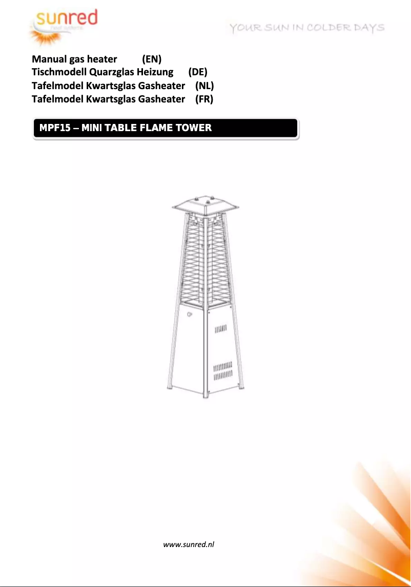 Imagen de la primera página del manual del dispositivo MPF15B