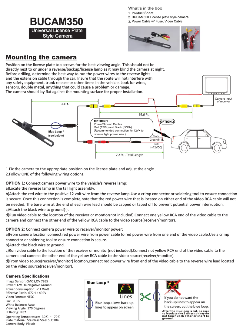 Imagen de la primera página del manual del dispositivo BUCAM350