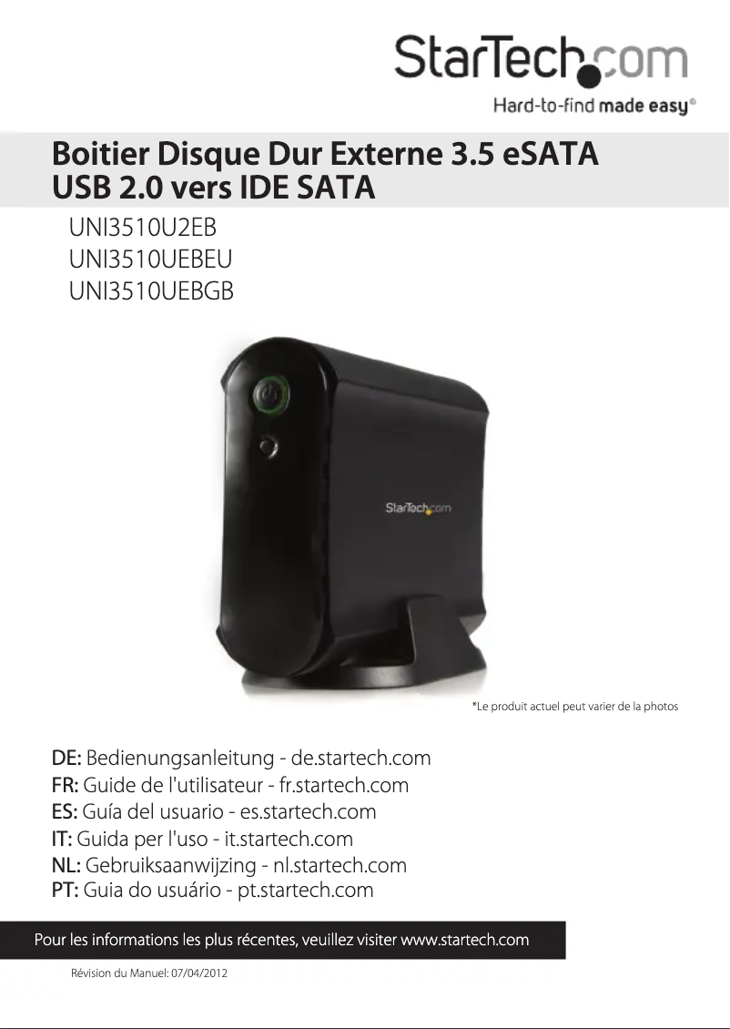 Imagen de la primera página del manual del dispositivo UNI3510U2EB