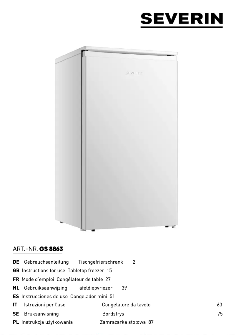 Imagen de la primera página del manual del dispositivo GS 8863