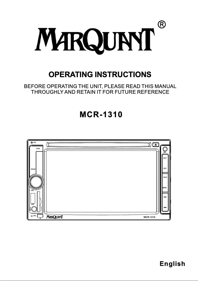 Imagen de la primera página del manual del dispositivo MCR-1310