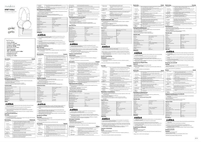 Imagen de la primera página del manual del dispositivo HPBT1100GY