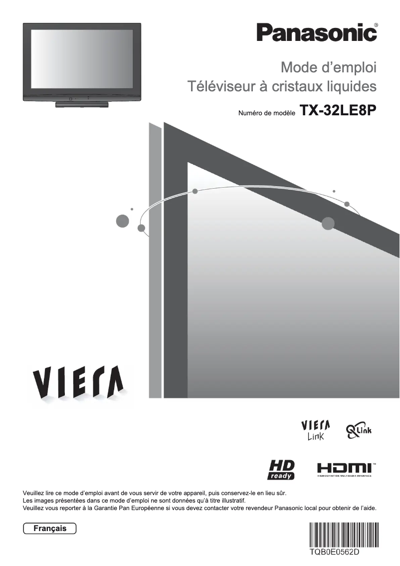 Imagen de la primera página del manual del dispositivo Viera TX-32LE8P