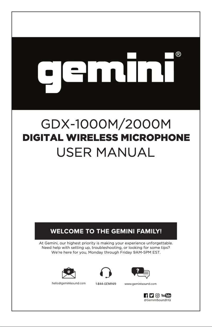 Imagen de la primera página del manual del dispositivo GDX-2000M