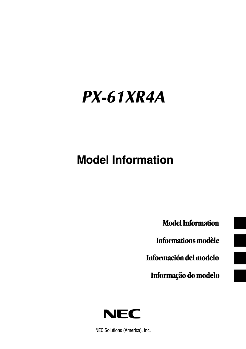 Página 1 del manual Manual de usuario NEC PX-61XR4A