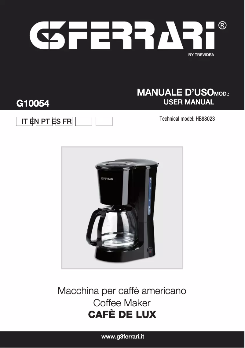 Página nº 1 - Manual de usuario G3 Ferrari Cafè de Lux G10054
