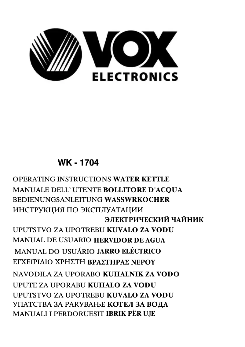 Imagen de la primera página del manual del dispositivo WK1704
