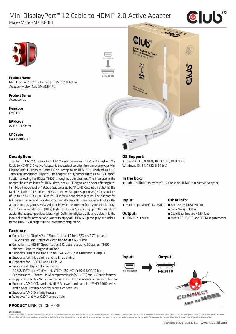 Imagen de la primera página del manual del dispositivo CAC-1173