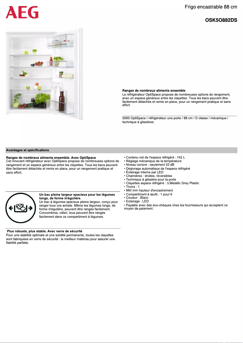 Página nº 1 - Ficha técnica AEG OSK5O882DS