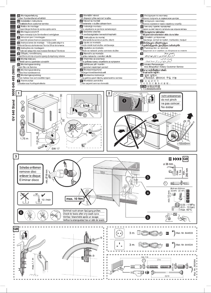 Página nº 1 - Guía de instalación Siemens SN256W01GI