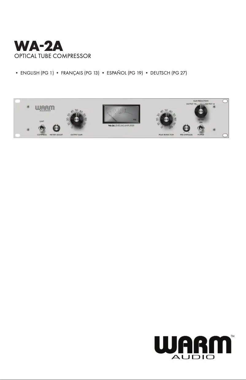 Página 1 del manual Manual de usuario Warm Audio WA-2A