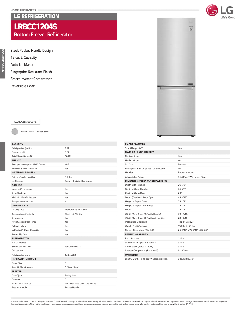 Imagen de la primera página del manual del dispositivo LRBCC1204S