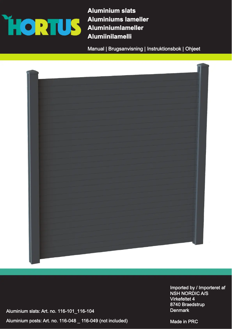 Imagen de la primera página del manual del dispositivo 116-104