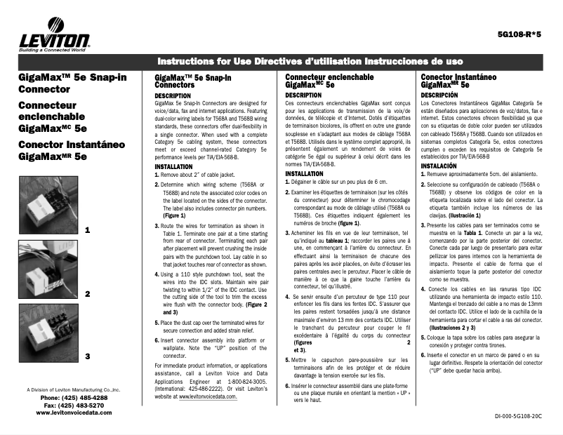 Imagen de la primera página del manual del dispositivo 5G108-RR5