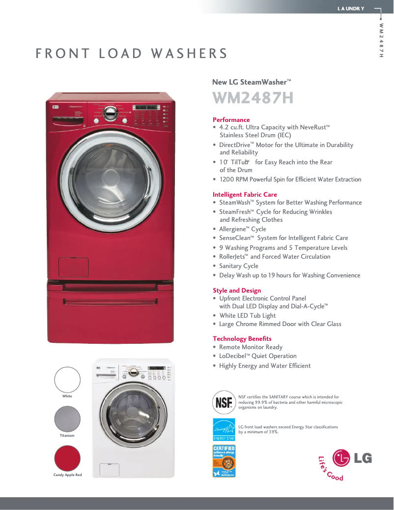 Página 1 del manual Ficha técnica LG WM2487HSMA