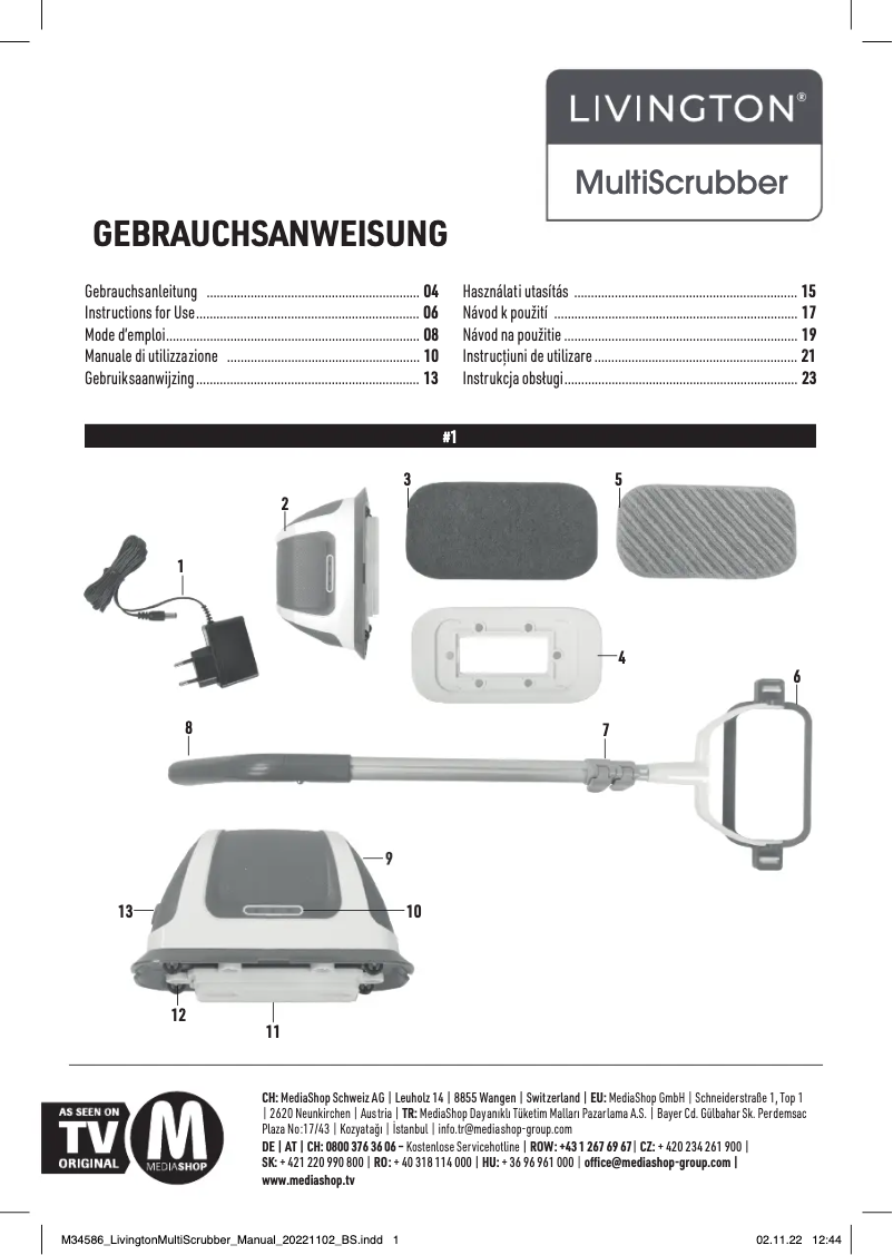 Imagen de la primera página del manual del dispositivo MultiScrubber
