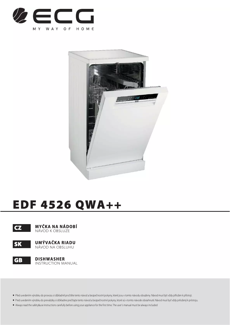 Imagen de la primera página del manual del dispositivo EDF 4526 QWA++