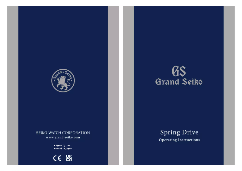 Página 1 del manual Manual de usuario Grand Seiko 9R86