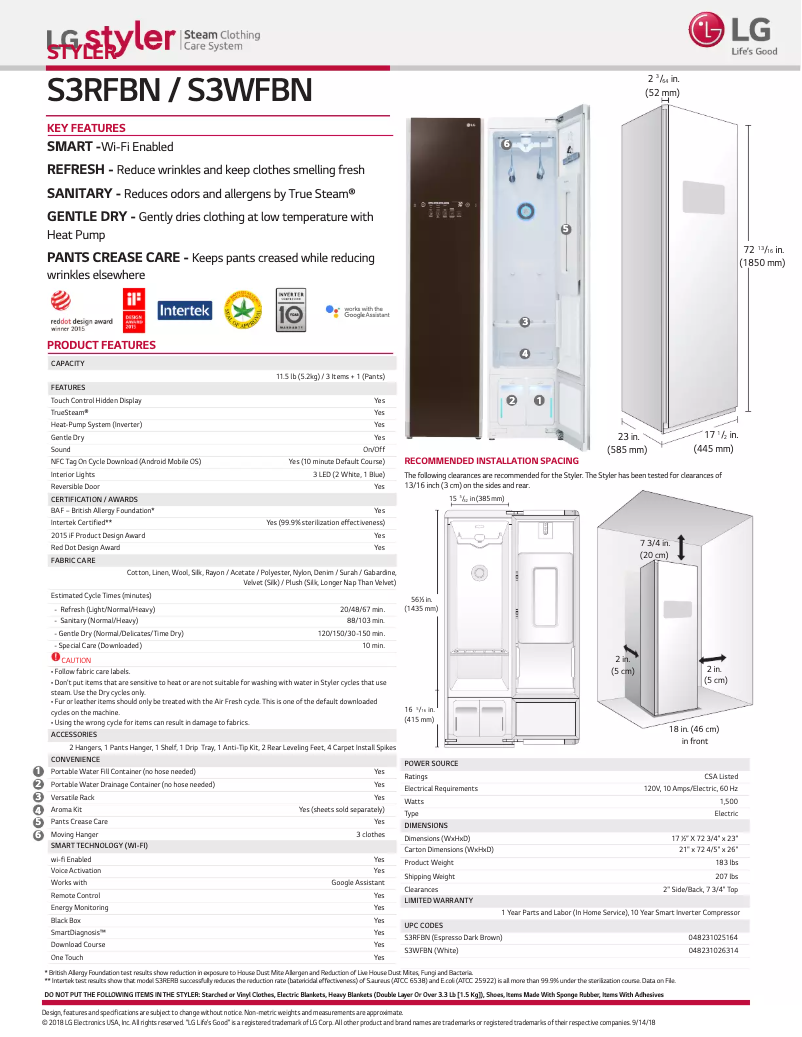Imagen de la primera página del manual del dispositivo S3WFBN