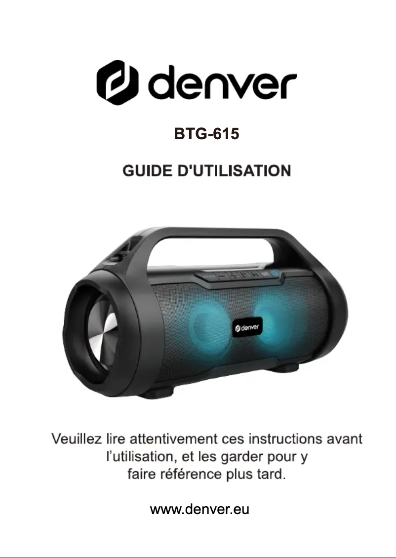 Página 1 del manual Manual de usuario Denver BTG-615
