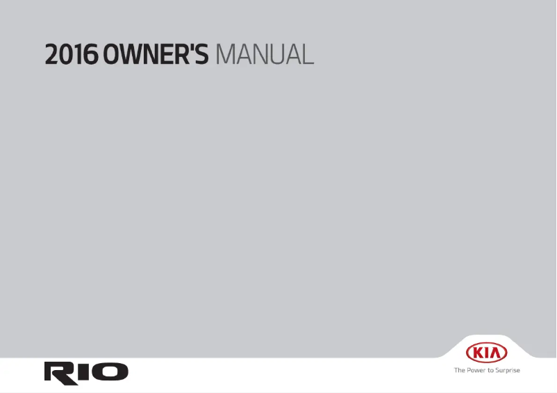 Página 1 del manual Manual de usuario Kia Rio (2016)