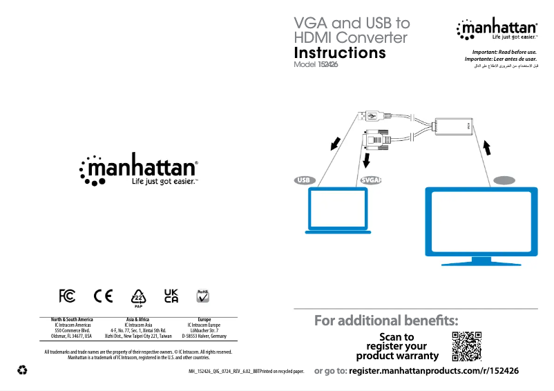 Página nº 1 - Manual de usuario Manhattan 152426