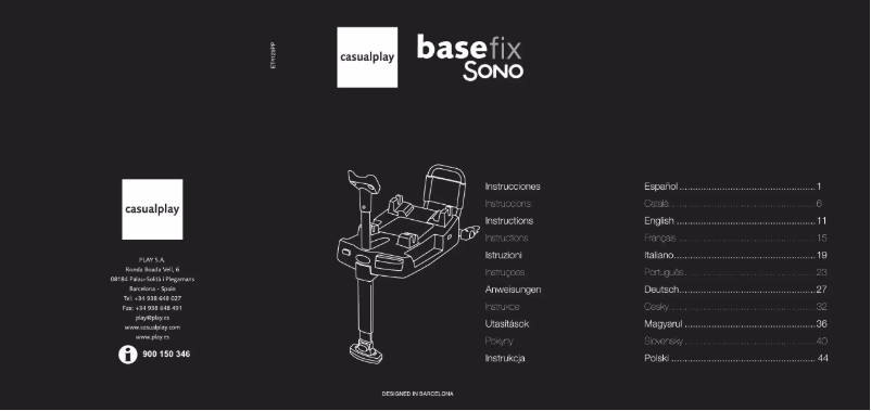 Imagen de la primera página del manual del dispositivo Basefix Sono