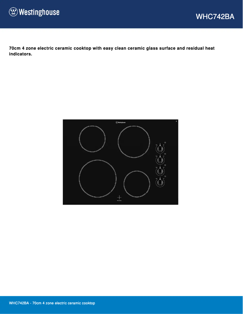 Imagen de la primera página del manual del dispositivo WHC742BA