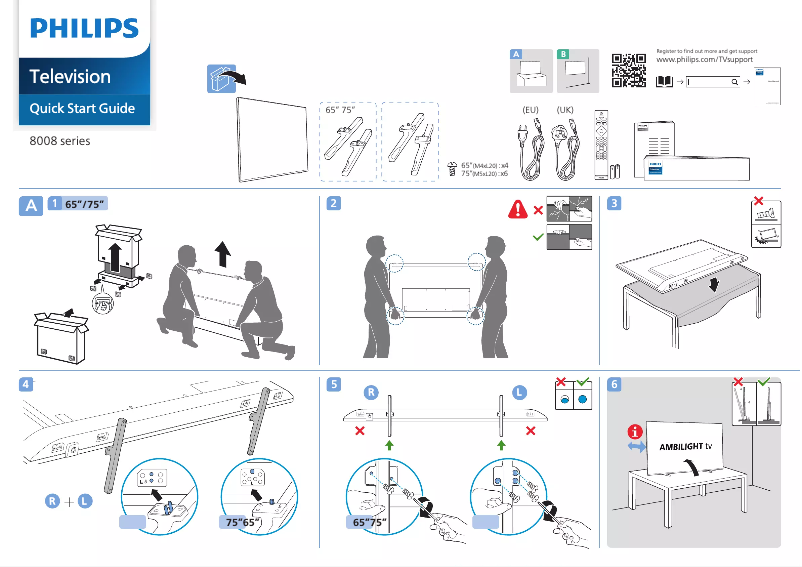 Página 1 del manual Guía de inicio rápido Philips 75PUS8008