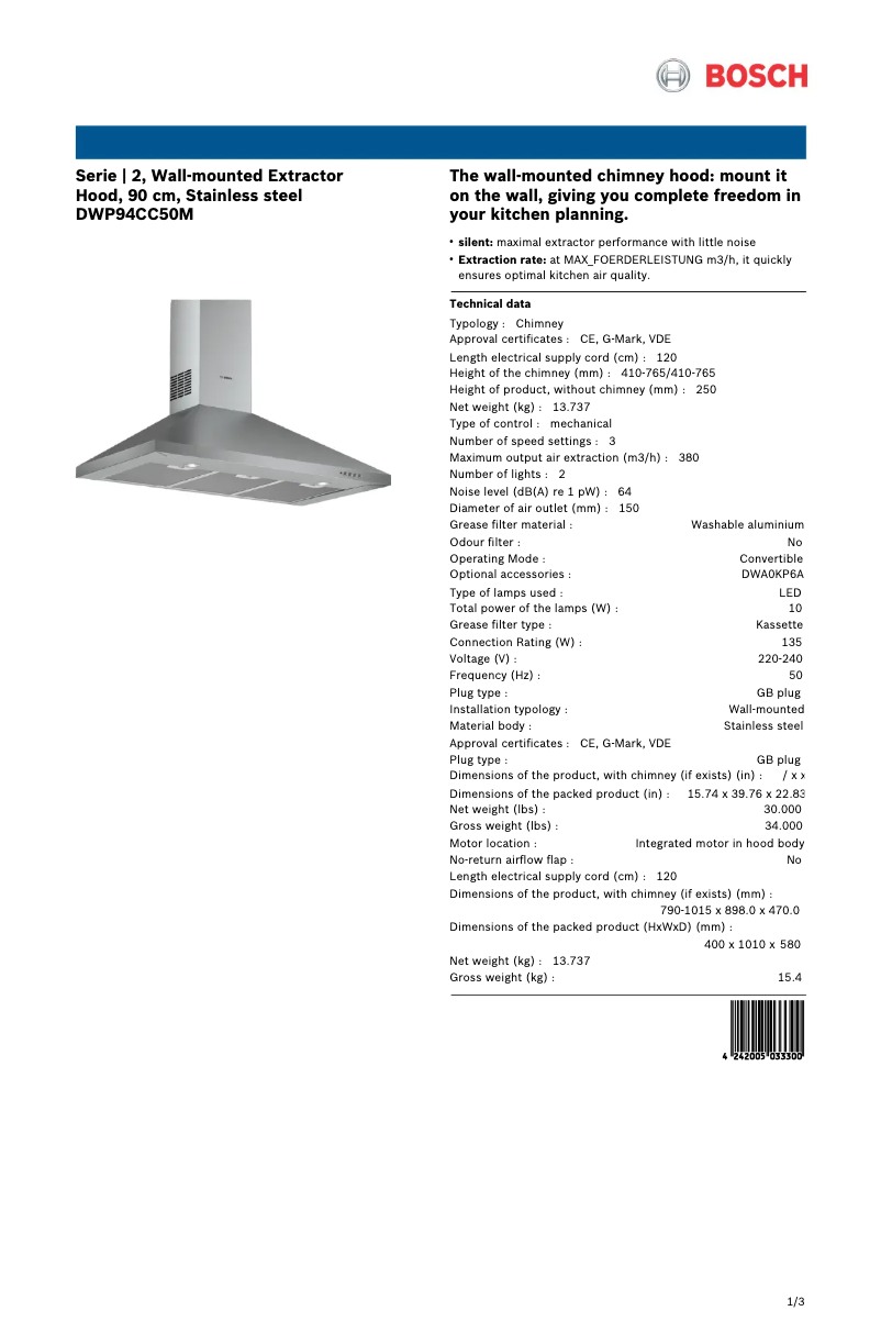 Imagen de la primera página del manual del dispositivo DWP94CC50M