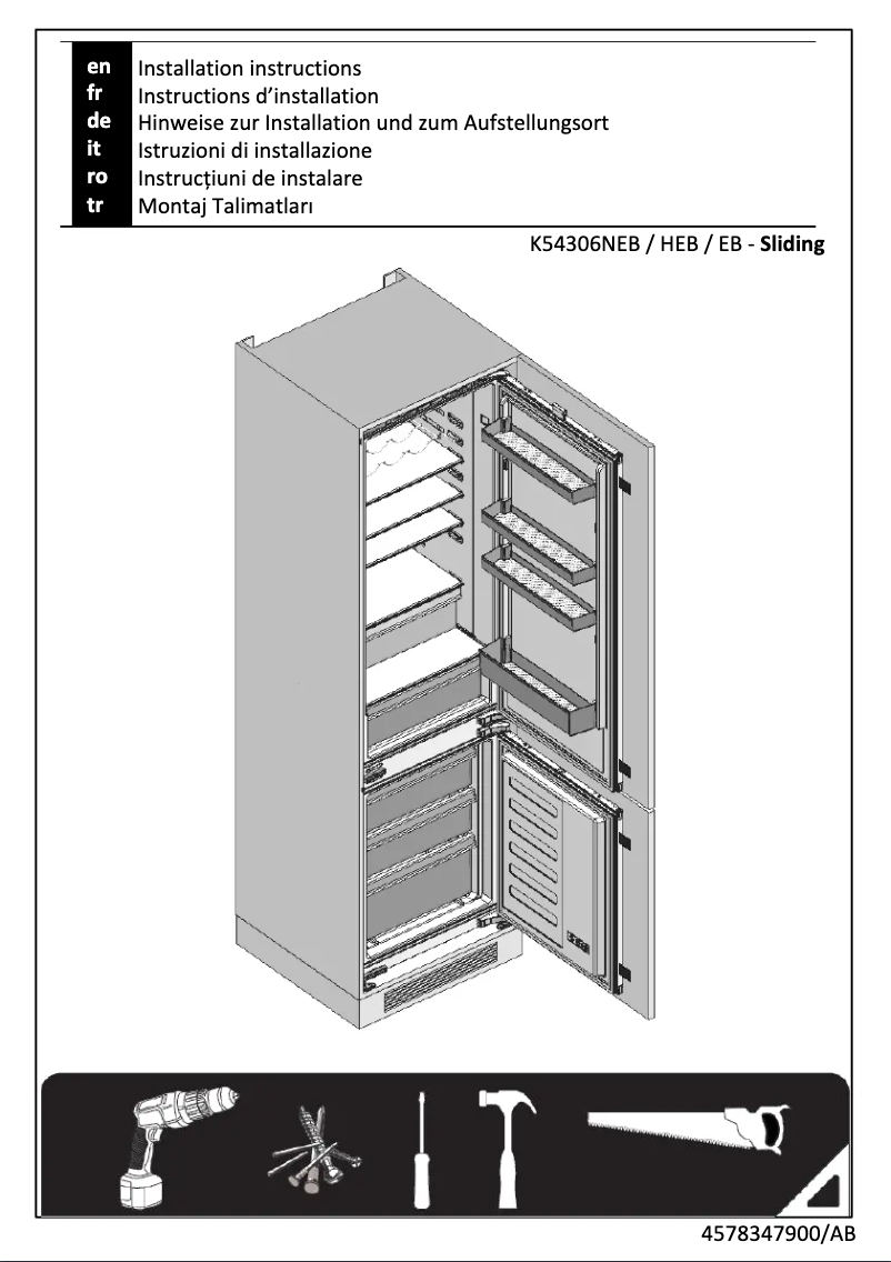 Página 1 del manual Guía de instalación Beko BCNA306E3S