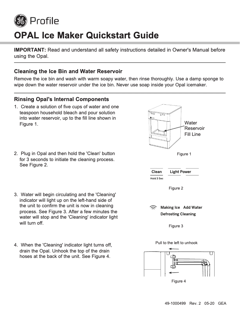 Página 1 del manual Guía de instalación GE Profile Opal XPIO13SCSS