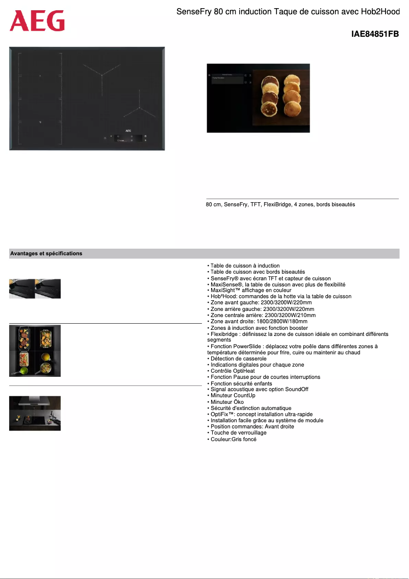 Página nº 1 - Ficha técnica AEG IAE84851FB