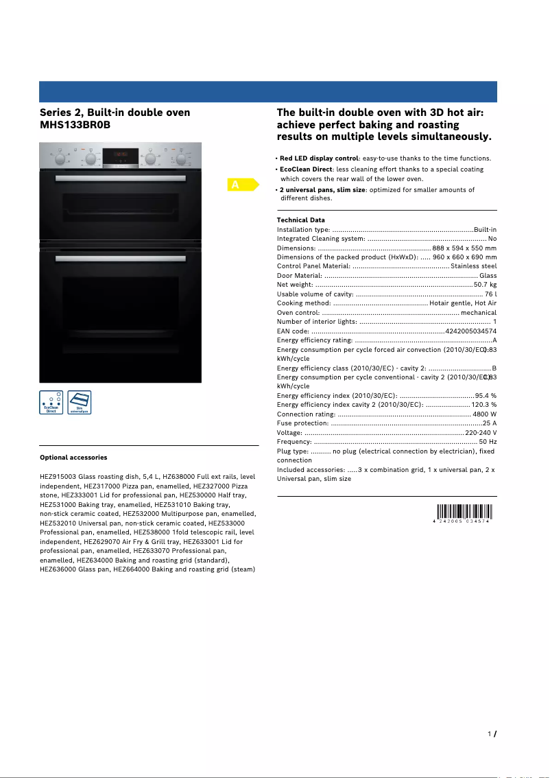 Imagen de la primera página del manual del dispositivo MHS133BR0B