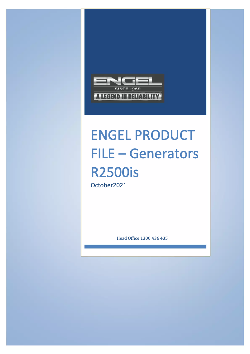 Página 1 del manual Manual de usuario Engel R2500iS