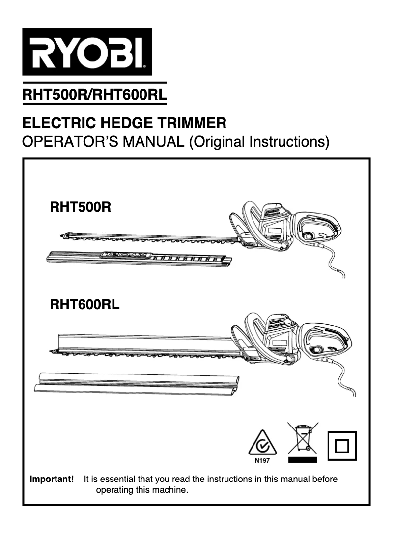 Imagen de la primera página del manual del dispositivo RHT500R