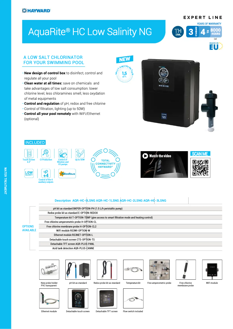 Imagen de la primera página del manual del dispositivo AquaRite HC Low Salinity