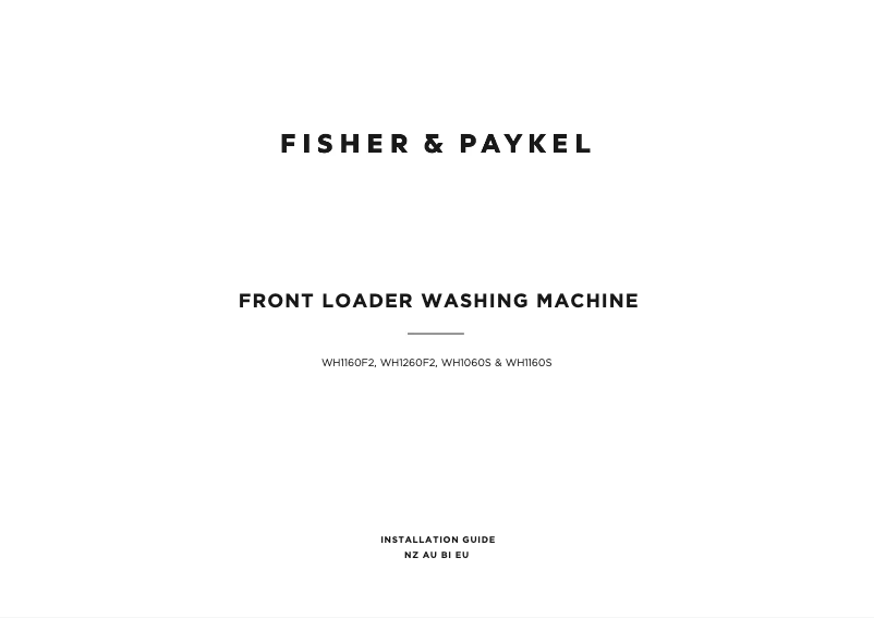 Página 1 del manual Guía de instalación Fisher & Paykel WH1060S1