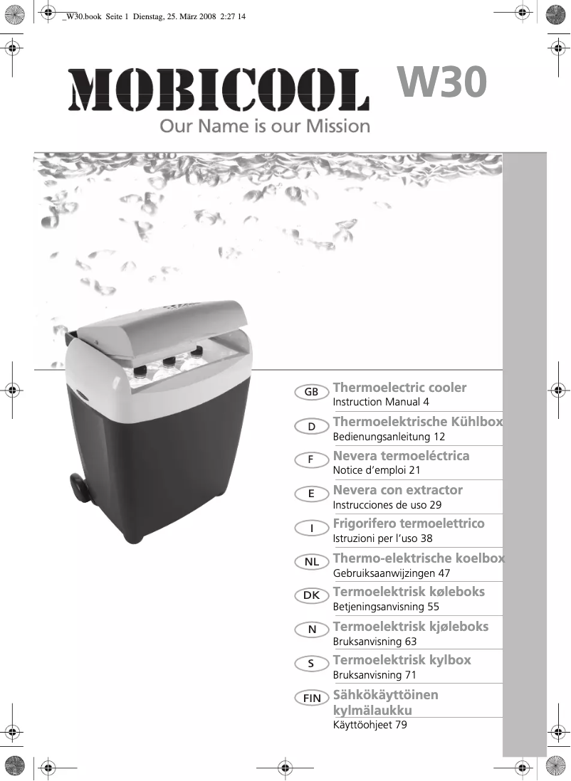 Página 1 del manual Manual de usuario Dometic Mobicool W30
