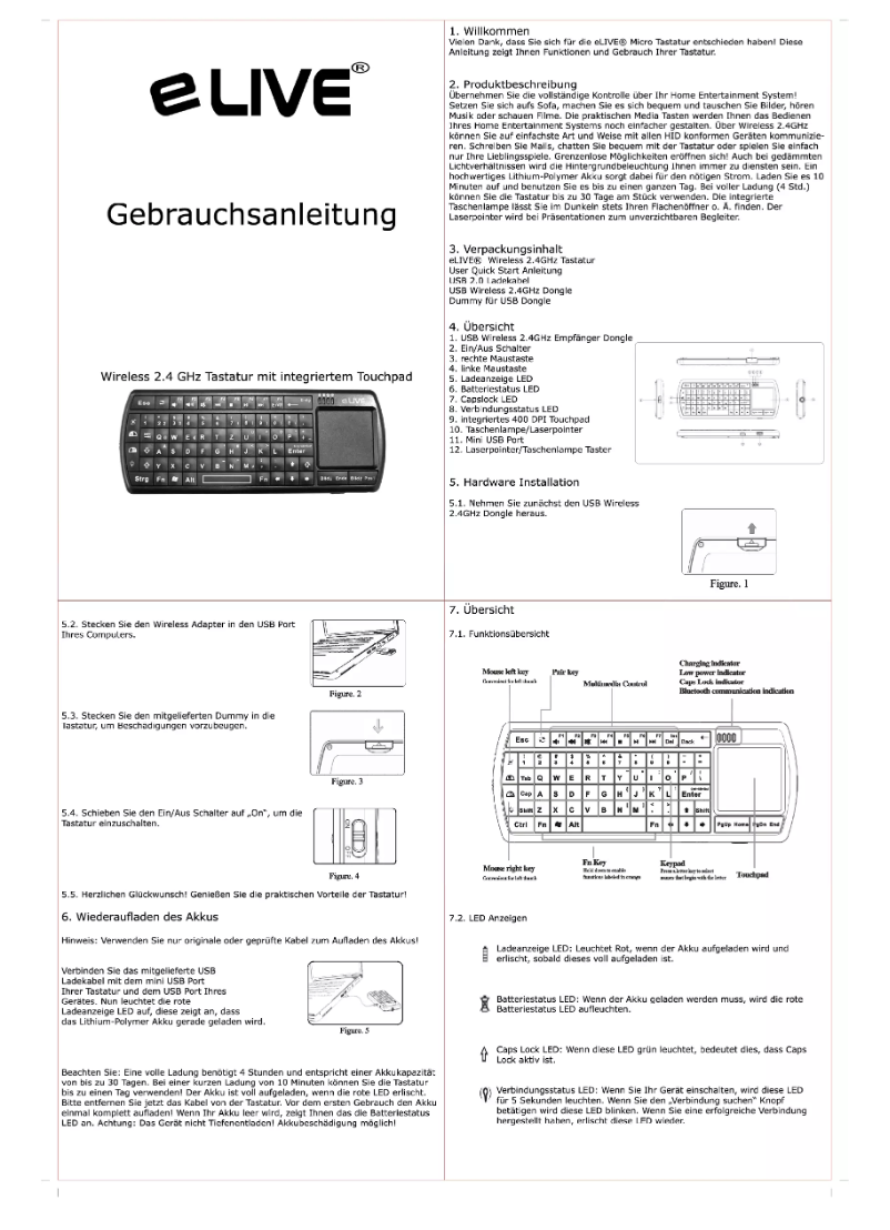 Página 1 del manual Manual de usuario eLive KW250FDE