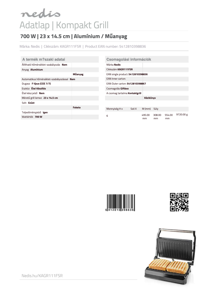 Página 1 del manual Manual de usuario Nedis KAGR111FSR