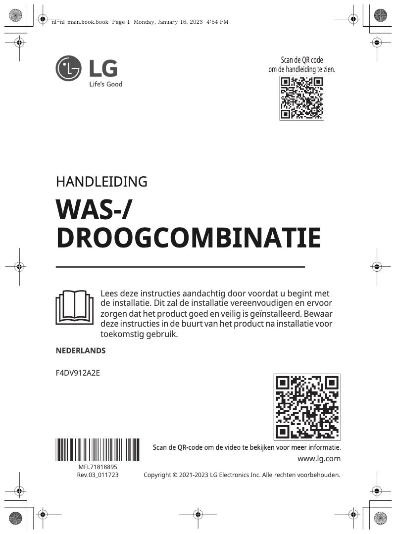 Imagen de la primera página del manual del dispositivo F4DV912A2E