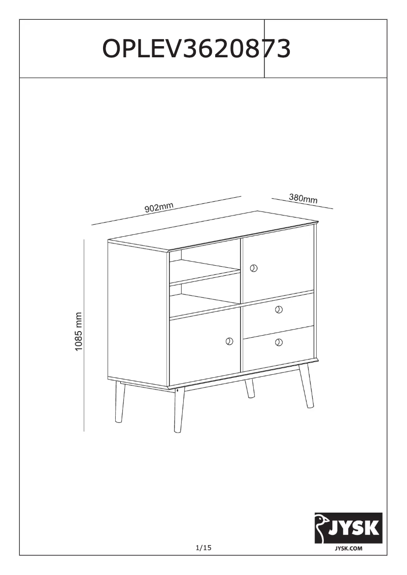Página 1 del manual Manual de usuario JYSK Oplev (90x108x38)