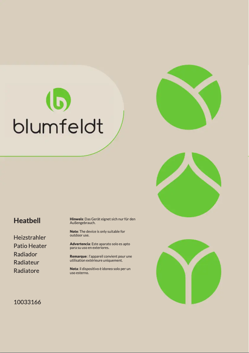 Página nº 1 - Manual de usuario Blumfeldt Heatbell