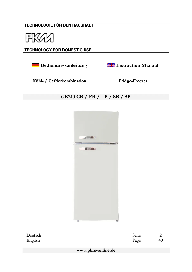 Imagen de la primera página del manual del dispositivo GK210 LB