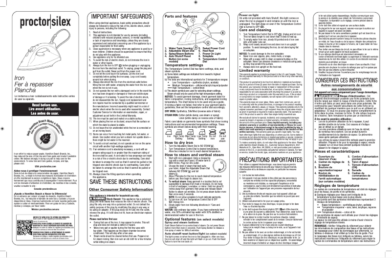 Página 1 del manual Manual de usuario Proctor Silex 17150PS