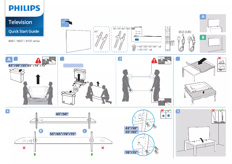 Imagen de la primera página del manual del dispositivo 55PUS8007